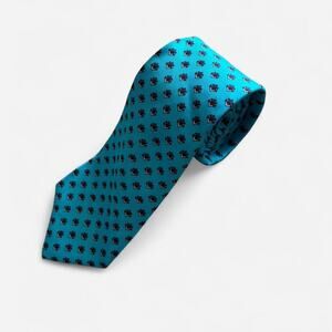 Vintage Christian Dior Blue patterned  100% silk Tie